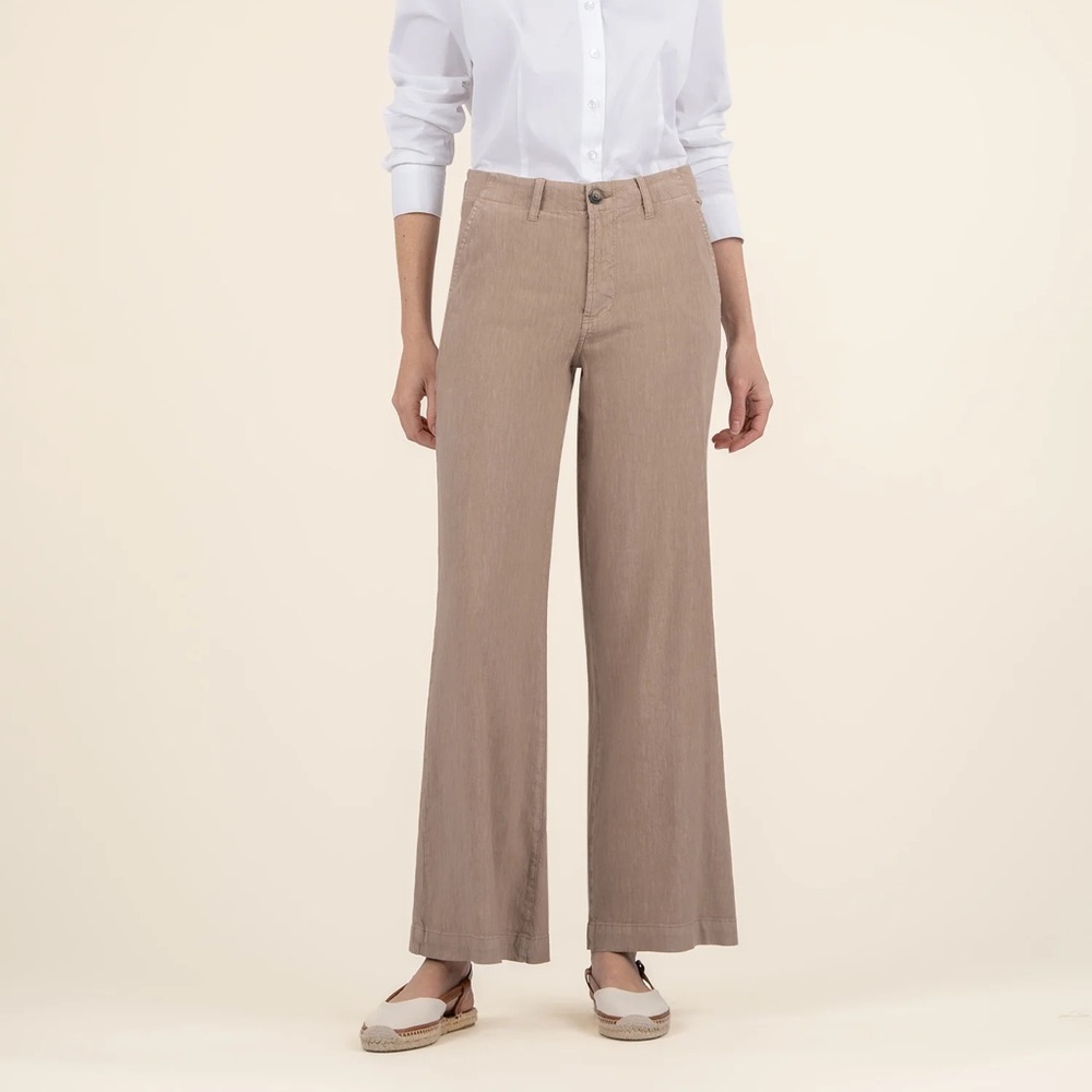 KUT Meg Linen Wide Leg Classic Khaki Pants NWOT SIZE 0
